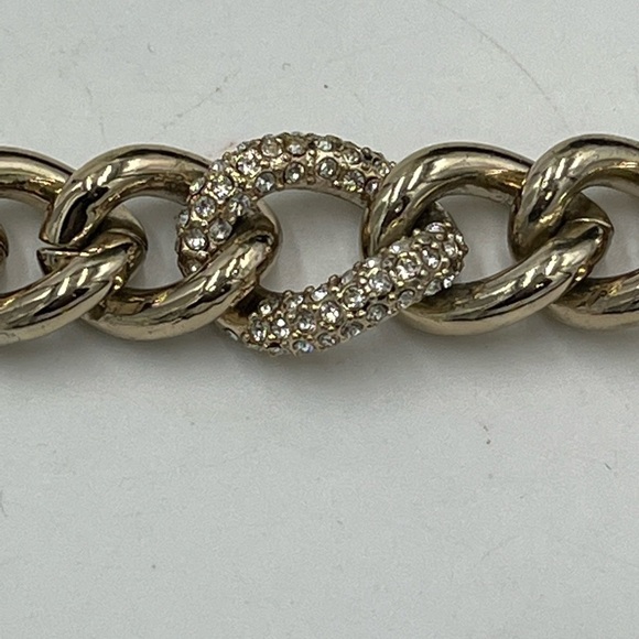 Victoria Secret Chunky Chain Bracelet Angel Wings Pave Crystals Gold Tone - Picture 11 of 14